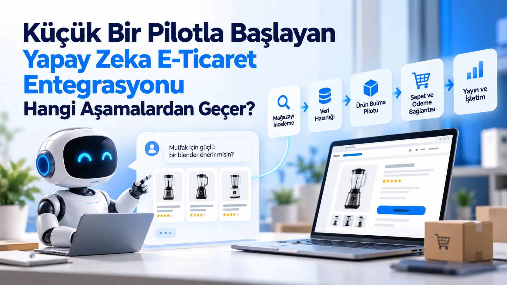 Küçük Bir Pilotla Başlayan Yapay Zeka E-Ticaret Entegrasyonu Hangi Aşamalardan Geçer?